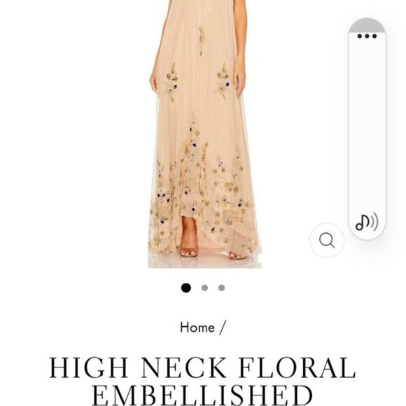 MacDuggal High Neck Floral Embellished Trapeze Gown (Size 8) - Picture 1 of 4